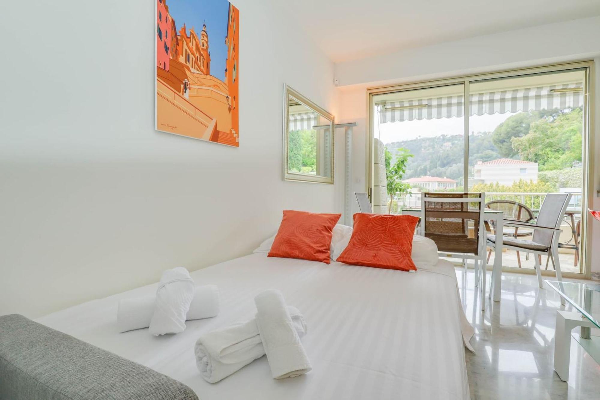 « La Grande Residence » Vue Mer, Piscine Menton Eksteriør billede